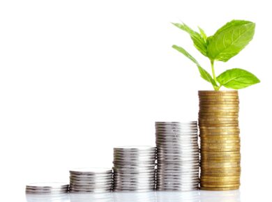 Annuities for Retirement A plant growing from stacks of coins.