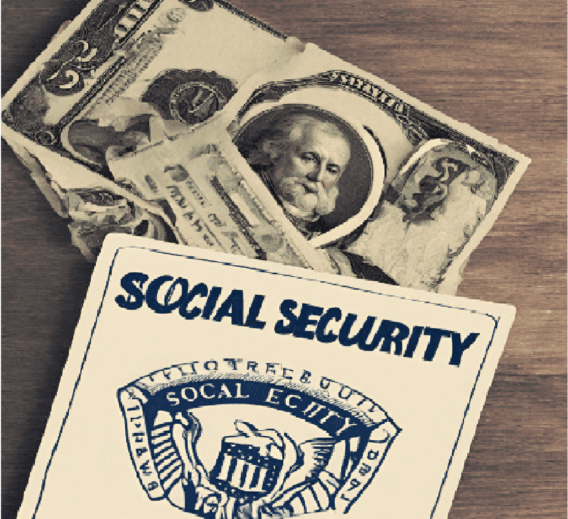 A logo of social security in white with transparent background