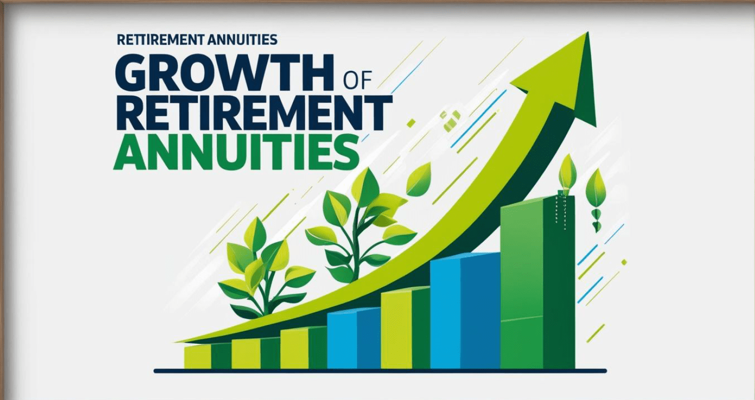 The Pros and Cons of Annuities Concept illustration showing retirement annuities and money growth